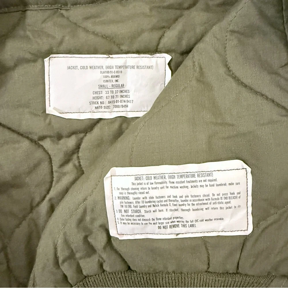 USGI CVC Tanker Jacket Cold Weather High Temp Res Small Reg Army Military Combat